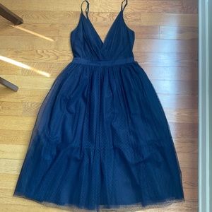 Express navy blue tea length dress